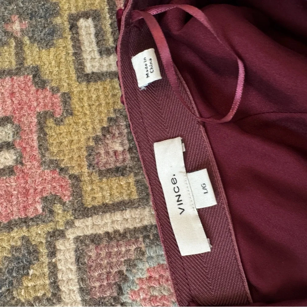 VINCE WOMENS A-LINE SEQUIN EMBELLISHED MID SKIRT SIZE LG IN GARNET - Picture 4 of 9